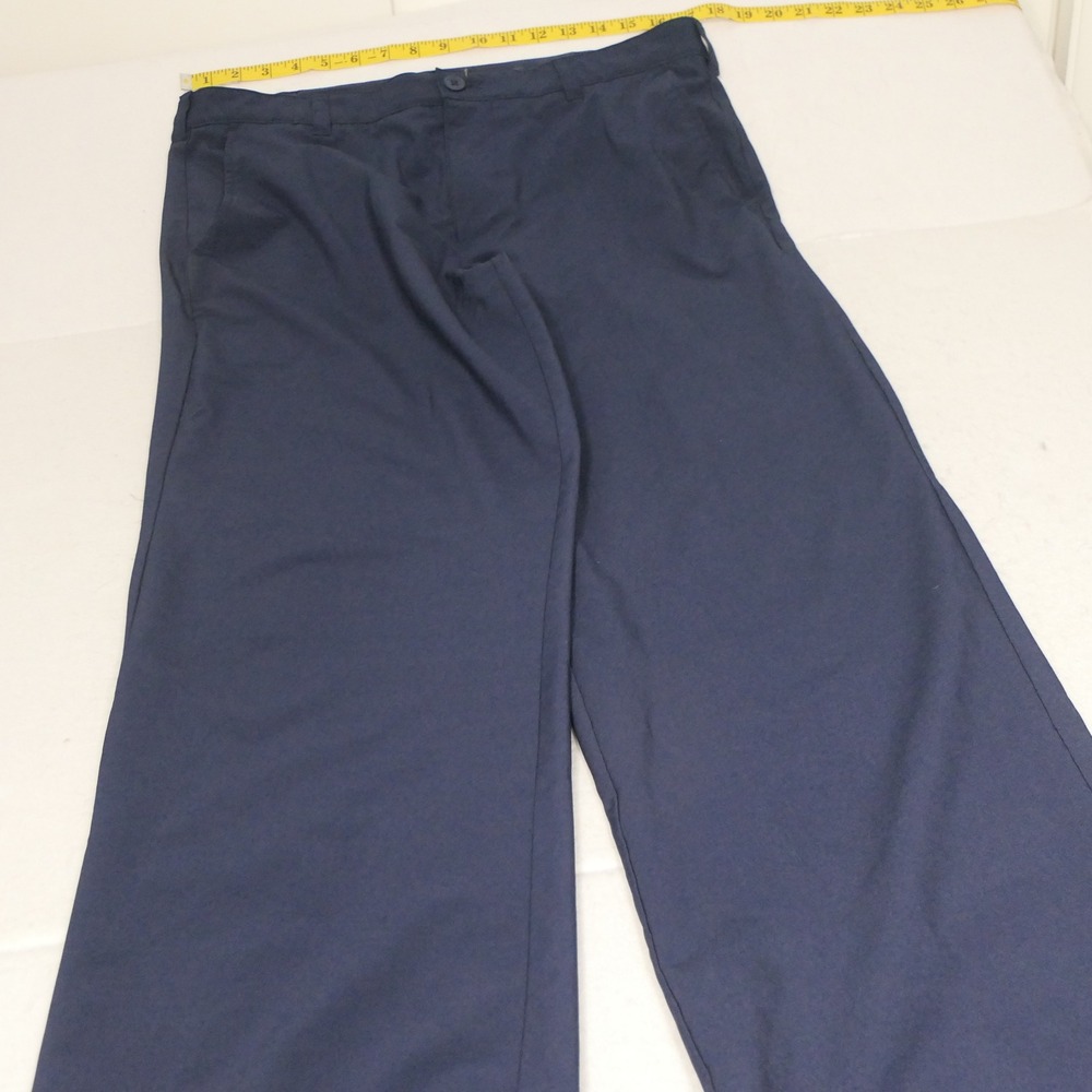 IZOD Mens  Performance Golf‎ Pants 34x32 Navy Stretch Flat Front 4393 Athleisure